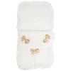 Plain White/ Beige Footmuff/Cosytoes With Large Bows & Lace